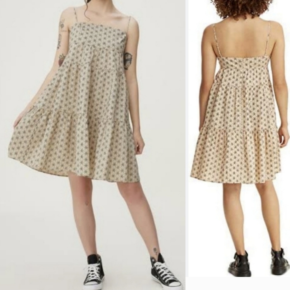 LEVI'S  Women's Casual Tan/Black Spaghetti Strap Dress Size XL